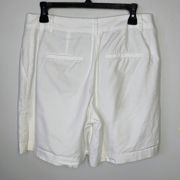 LOFT Peyton Trouser Shorts Womens 4 White Pleated 7" Inseam Mature Sophisticated - Picture 5 of 16